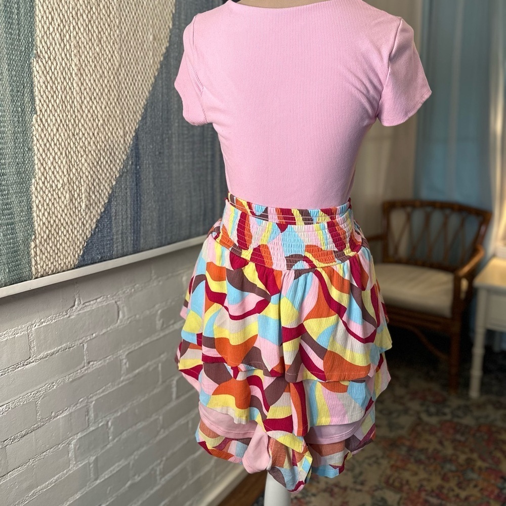 Torrid Bold Colorful Layered Ruffle Shorts - Picture 9 of 11